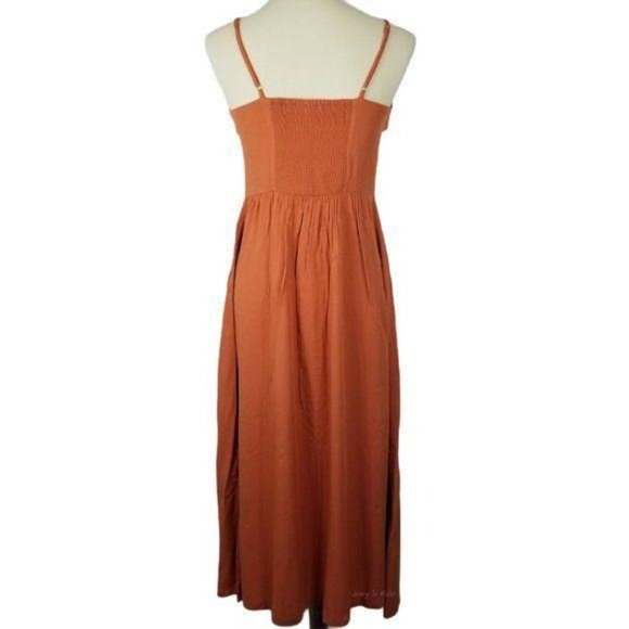 Hem & Thread Burnt Orange Button Maxi Dress - Picture 5 of 9